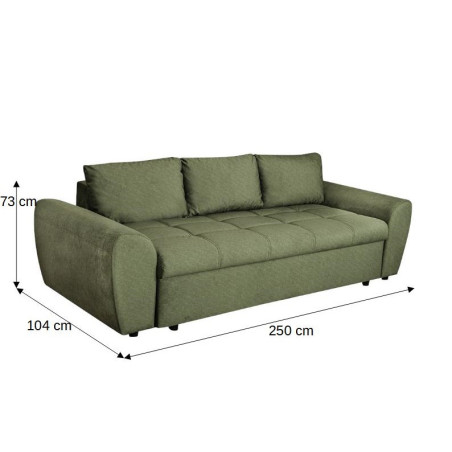 Canapea Extensibila Lorena Lux, 3 Locuri, Spatiu Depozitare, Verde, 250 Cm-01