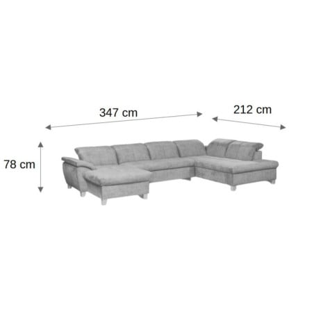 Coltar U Extensibil Sevilia Lux, Dreapta, 6 Locuri, Tetiere Reglabile, Roz, 347 Cm-01