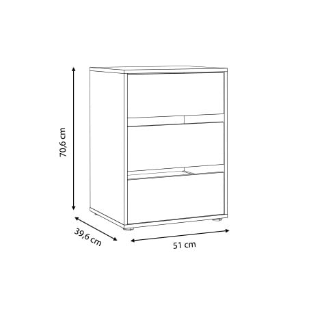 Comoda Interioara Mica Cu 3 Sertare Dulap Winterplay, Gri, 51 Cm-01