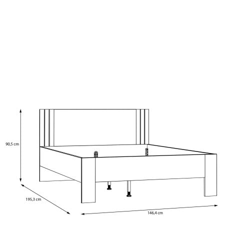 Pat Winterplay, Stejar Riviera Cu Alb Super Lucios, Dimensiune Saltea 140 x 190 Cm-01