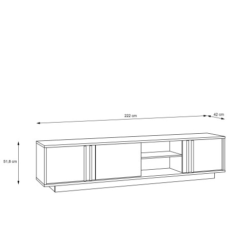 Set Living Santo Compus Din Comoda TV Si Panou Perete, Stejar Riviera Cu Stejar Alb, 222 Cm-01