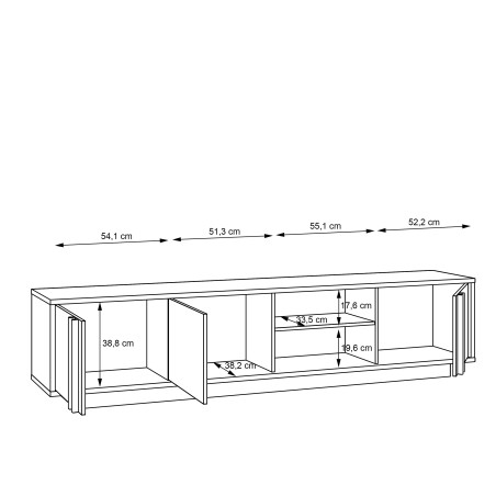 Set Living Santo Compus Din Comoda TV Si Panou Perete, Stejar Riviera Cu Stejar Alb, 222 Cm-01