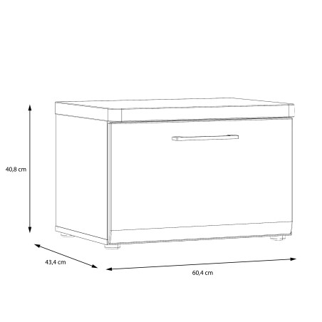 Bancheta Cu 1 Usa Tuluza, Stejar Artisan Si Alb Lucios, 60.4 Cm-01