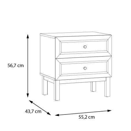 Set Dormitor Pickadilly, Pat Cu somiera Rabatabila, Dulap Cu 2 Usi Si 2 Noptiere, Dimensiune saltea 160 x 200 Cm-01