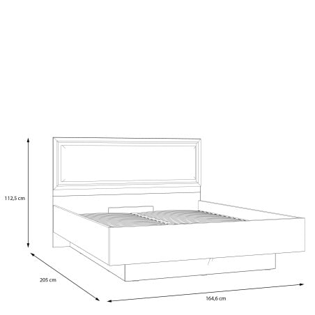 Set Dormitor Pickadilly,  Dulap Cu 3 Usi, 2 Noptiere Si Pat Cu somiera Rabatabila, Dimensiune saltea 160 x 200 Cm-01