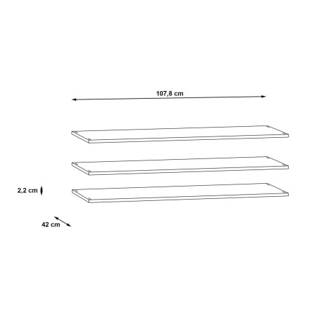 Set 3 Polite Dulap Pickadilly, Gri, 107.8 Cm-01