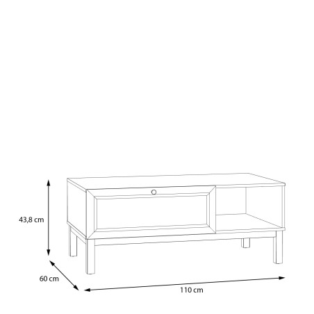 Masa cafea Pickadilly, Gri Deschis Si Stejar Pamantiu, 110 x 43.8 x 60 Cm-01