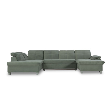 Coltar U Extensibil Sevilia Lux, Stanga, 6 Locuri, Tetiere Reglabile, Verde, 347 Cm-01