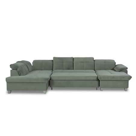 Coltar U Extensibil Sevilia Lux, Stanga, 6 Locuri, Tetiere Reglabile, Verde, 347 Cm-01