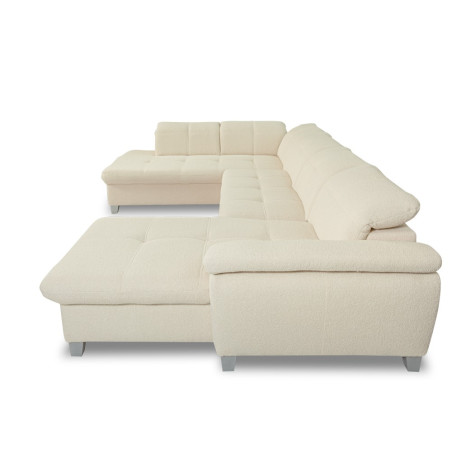 Coltar U Extensibil Sevilia Lux, Stanga, 6 Locuri, Tetiere Reglabile, Boucle Ivory, 347 Cm-01