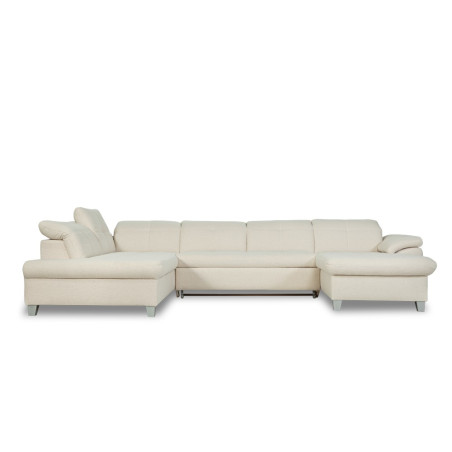 Coltar U Extensibil Sevilia Lux, Stanga, 6 Locuri, Tetiere Reglabile, Boucle Ivory, 347 Cm-01