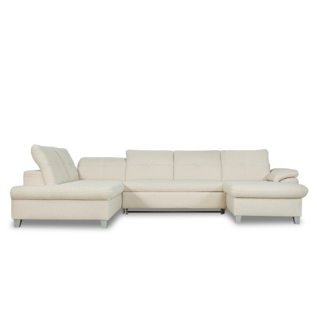 Coltar U Extensibil Sevilia Lux, Stanga, 6 Locuri, Tetiere Reglabile, Boucle Ivory, 347 Cm-01