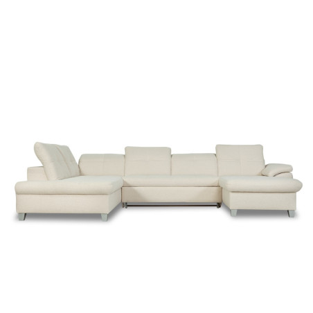 Coltar U Extensibil Sevilia Lux, Stanga, 6 Locuri, Tetiere Reglabile, Boucle Ivory, 347 Cm-01