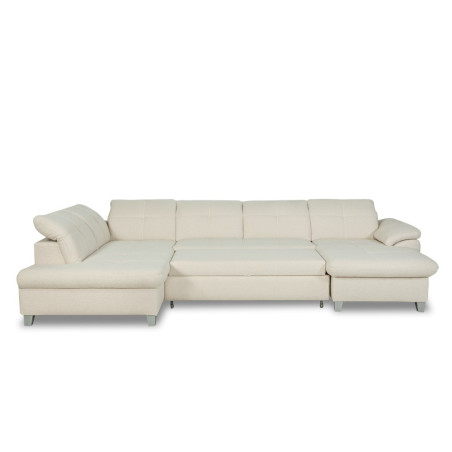 Coltar U Extensibil Sevilia Lux, Stanga, 6 Locuri, Tetiere Reglabile, Boucle Ivory, 347 Cm-01