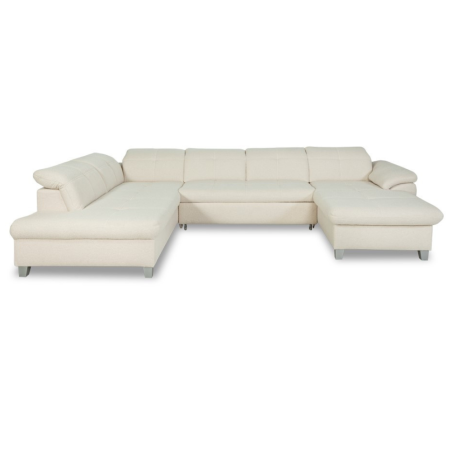 Coltar U Extensibil Sevilia Lux, Stanga, 6 Locuri, Tetiere Reglabile, Boucle Ivory, 347 Cm-01