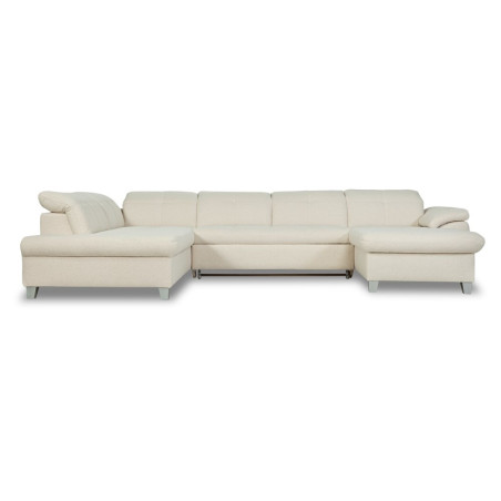 Coltar U Extensibil Sevilia Lux, Stanga, 6 Locuri, Tetiere Reglabile, Boucle Ivory, 347 Cm-01