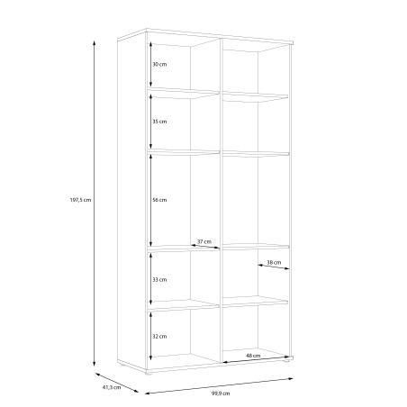 Vitrina 2 Usi Hitstone, Stejar Artisan Si Alb Super Lucios, 99.9 Cm-01