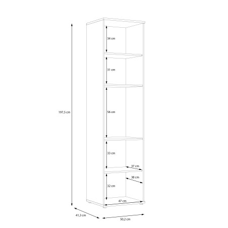 Vitrina 1 Usa Hitstone, Stejar Artisan Si Alb Super Lucios, 50.2 Cm-01