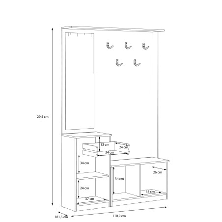 Hol Nikole, Stejar Sonoma, 110.9 Cm-01