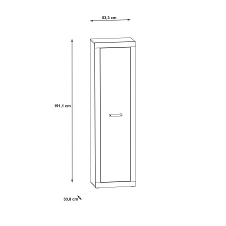 Dulap Zambara, Beton Optic Gri Inchis Si Lemn Vintage, 53.3 Cm-01