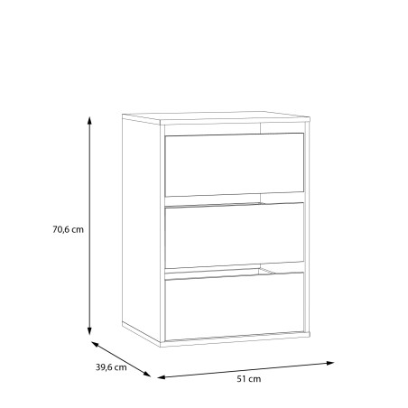 Comoda Interior Dulap Jaqueline, Gri, 51 Cm-01