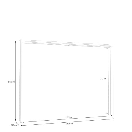 Rama Cu LED Dulap Jaqueline, Alb Si Stejar Mauvella, 280.6 Cm-01