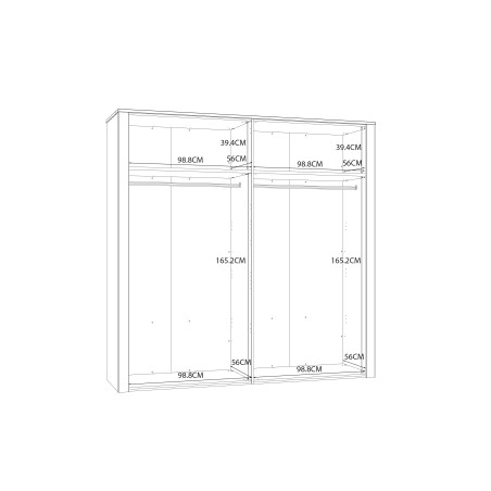 Set Dormitor Blanche, Stejar Riviera Si Zada Deschis, Pat Cu Dimensiune Saltea 180 x 200 Cm, Dulap Cu 4 Usi, Set 2 Noptiere-01