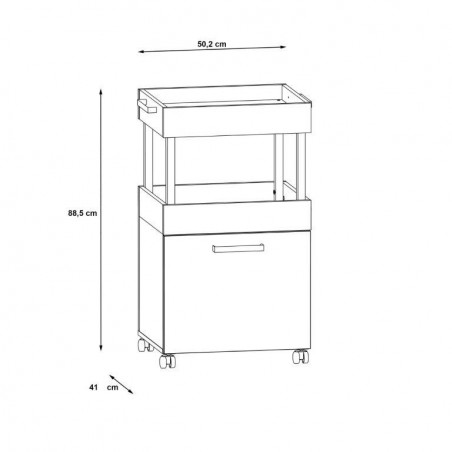 Comoda Home Bar 2 Pe Role, 50.2 x 88.5 x 41 cm-Resigilat-01