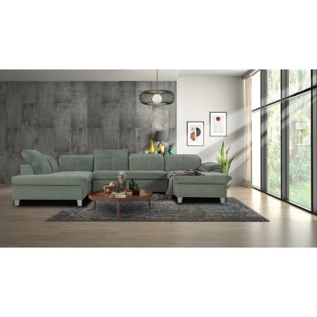 Coltar U Extensibil Sevilia Lux, Stanga, 6 Locuri, Tetiere Reglabile, Verde, 347 Cm-01