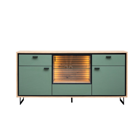 Bufet 3 Usi  2 Sertare Sonata Smoke Green 170 Cm-01