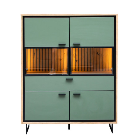 Comoda Bar 4 USi Si 1 Sertar Sonata Smoke Green 105 Cm-01