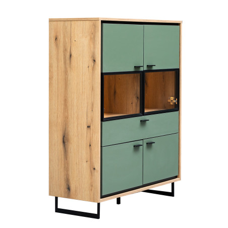 Comoda Bar 4 USi Si 1 Sertar Sonata Smoke Green 105 Cm-01