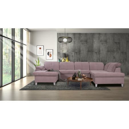 Coltar U Extensibil Sevilia Lux, Dreapta, 6 Locuri, Tetiere Reglabile, Roz, 347 Cm-01