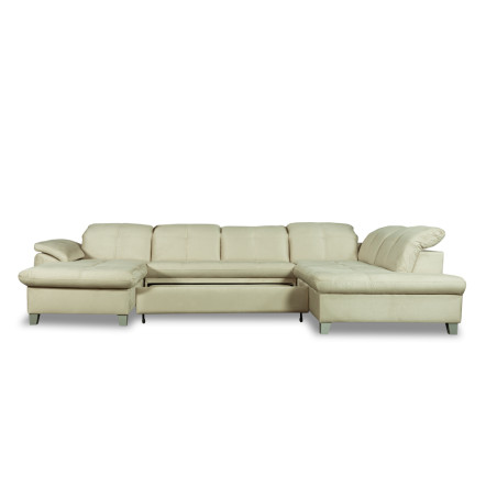 Coltar U Extensibil Sevilia Lux, Dreapta, 6 Locuri, Tetiere Reglabile, Crem, 347 Cm-01