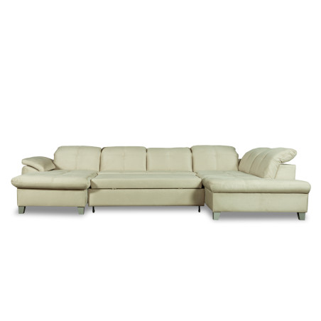 Coltar U Extensibil Sevilia Lux, Dreapta, 6 Locuri, Tetiere Reglabile, Crem, 347 Cm-01