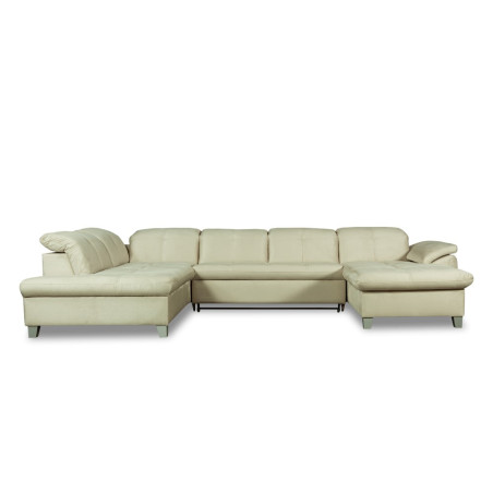 Coltar U Extensibil Sevilia Lux, Stanga, 6 Locuri, Tetiere Reglabile, Crem, 347 Cm-01