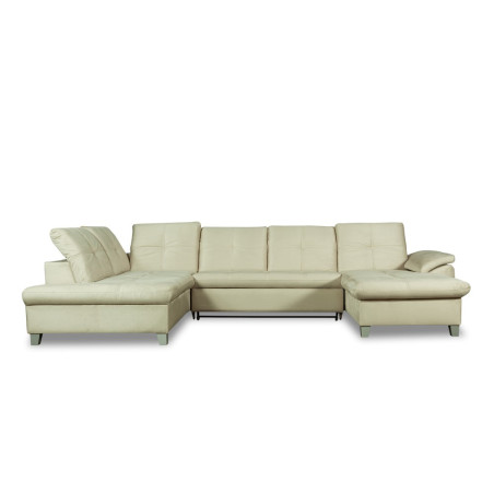 Coltar U Extensibil Sevilia Lux, Stanga, 6 Locuri, Tetiere Reglabile, Crem, 347 Cm-01