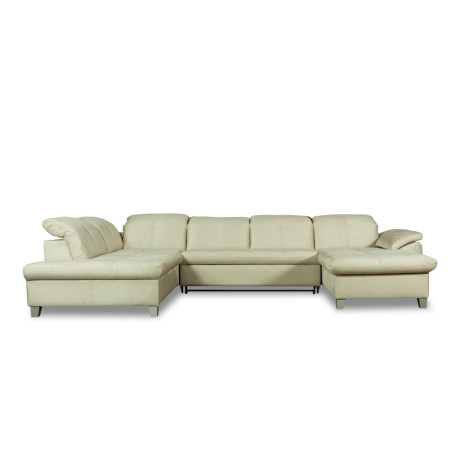 Coltar U Extensibil Sevilia Lux, Stanga, 6 Locuri, Tetiere Reglabile, Crem, 347 Cm-01