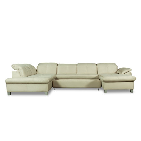 Coltar U Extensibil Sevilia Lux, Stanga, 6 Locuri, Tetiere Reglabile, Crem, 347 Cm-01