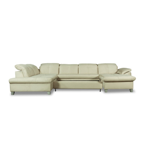 Coltar U Extensibil Sevilia Lux, Stanga, 6 Locuri, Tetiere Reglabile, Crem, 347 Cm-01