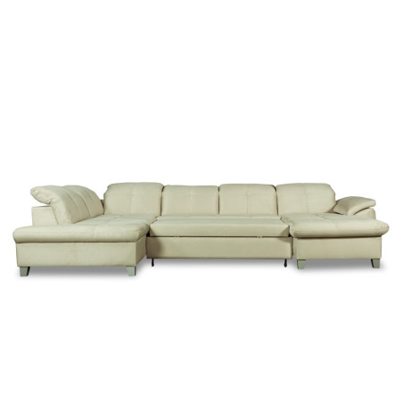 Coltar U Extensibil Sevilia Lux, Stanga, 6 Locuri, Tetiere Reglabile, Crem, 347 Cm-01