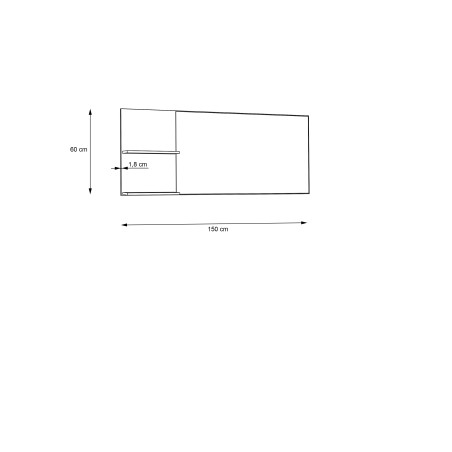 Oglinda Stanga Quala Negru, 150 Cm-01