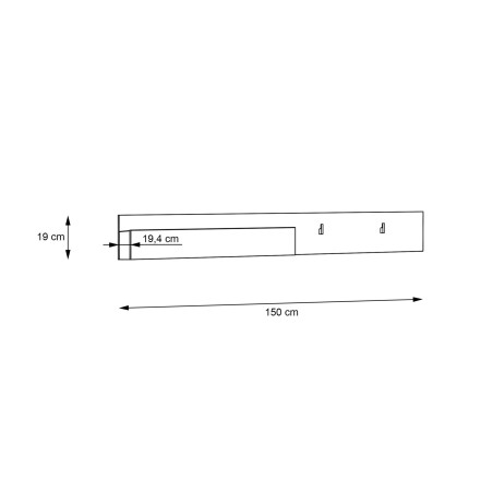 Polita Stanga/ Dreapta Quala Gri Wolfram Uni Si Gri Deschis, 150 Cm-01