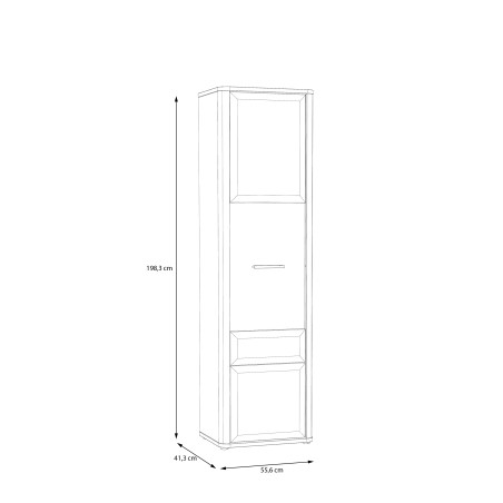 Vitrina Inalta Cu 1 Usa Whitedream, Stejar Artisan Si Alb Mat, 55.6 Cm-01