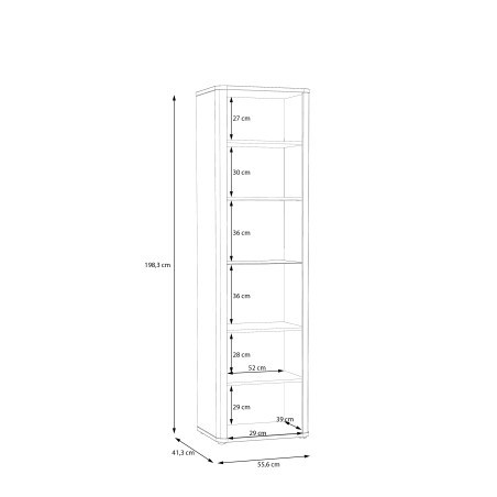 Vitrina Inalta Cu 1 Usa Whitedream, Stejar Artisan Si Alb Mat, 55.6 Cm-01