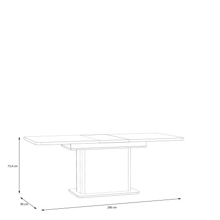 Masa Extensibila Whitedream, Stejar Artisan Si Alb Mat, 160/200 x 75.4 x 90 Cm-01