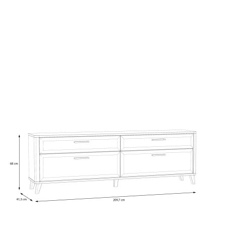 Set Living Whitedream 2, Stejar Artisan Si Alb Mat, 265.3 Cm-01