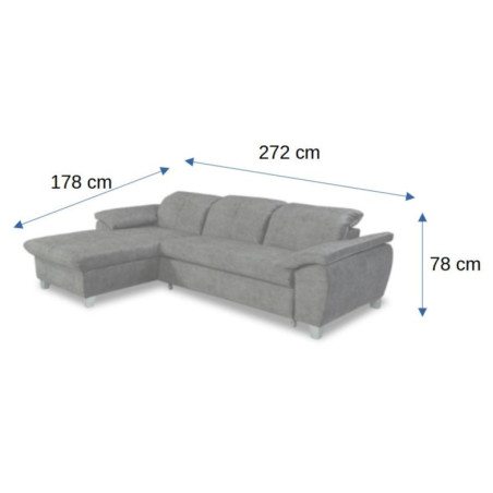 Coltar Extensibil Cu Insula Stanga Sevilia Lux, 5 Locuri, Tetiere Reglabile, Crem, 272 Cm-01