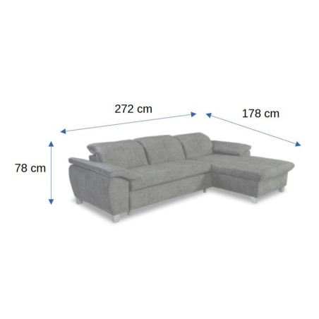 Coltar Extensibil Cu Insula Dreapta Sevilia Lux, 5 Locuri, Tetiere Reglabile, Crem, 272 Cm-01