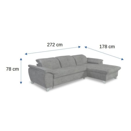 Coltar Extensibil Cu Insula Dreapta Sevilia Lux, 5 Locuri, Tetiere Reglabile, Lada Depozitare, Roz, 272 Cm-01